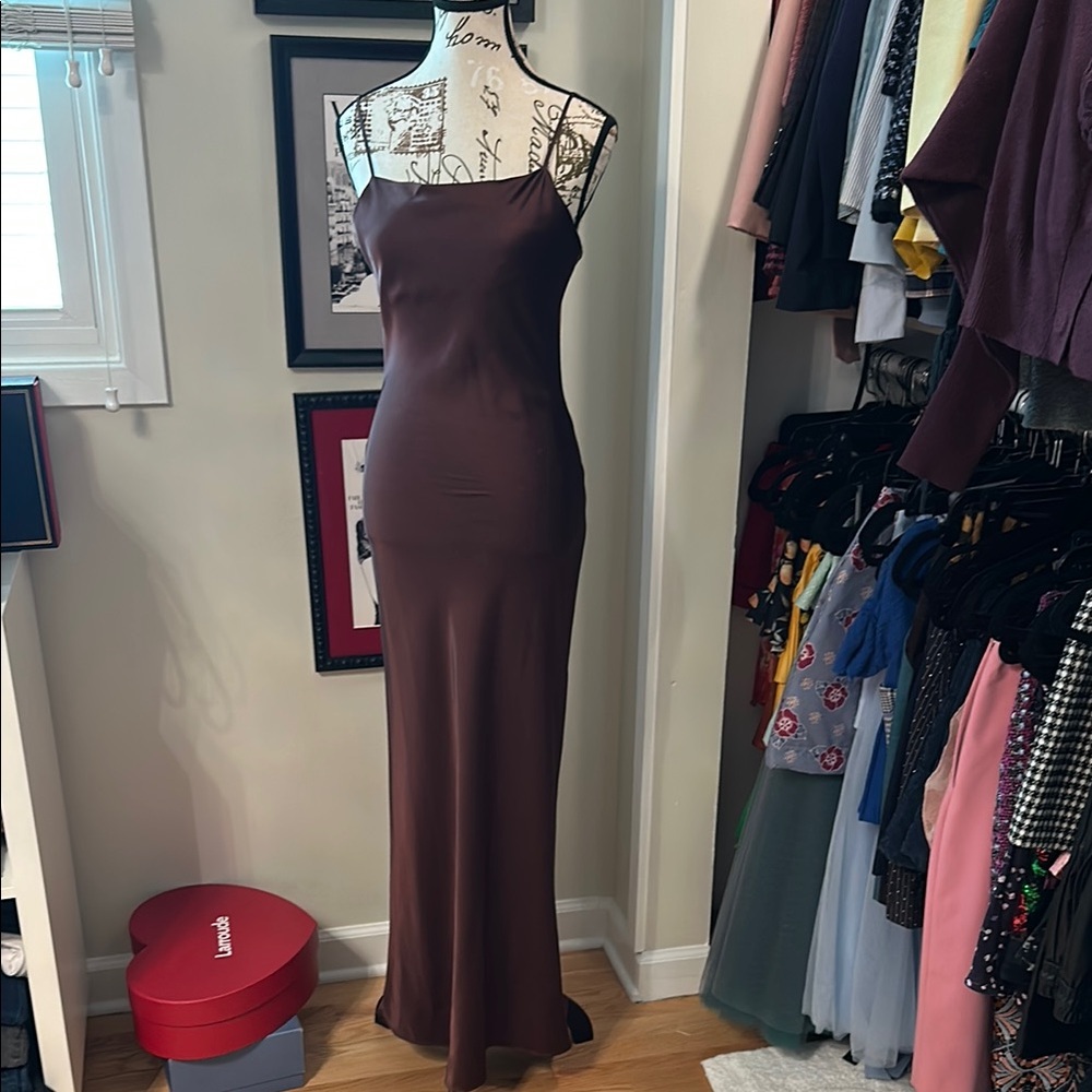 Lioness burgundy/chocolate slip dress